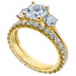 Three-Stone Yellow Gold Engagement Ring