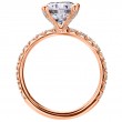 Stunning 18 Karat Rose Gold Engagement Ring Features Venetian Pave Setting