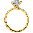 Stunning Yellow Gold Engagement Ring Features Venetian Pave Setting
