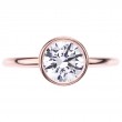 18 Karat Rose Gold Bezel Set Solitaire Engagement Ring