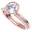 18 Karat Rose Gold Bezel Set Solitaire Engagement Ring