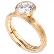 18 Karat Yellow Gold Bezel Set Solitaire Engagement Ring