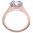 18 Karat Rose Gold Micro Pave Diamond Halo Engagement Ring