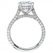 Three-Sided Micro Pave Platinum Engagement Ring