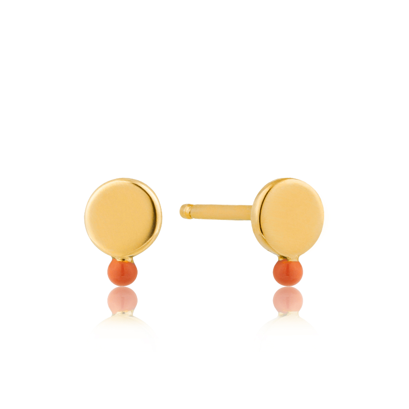 Dotted Disc Stud Earrings