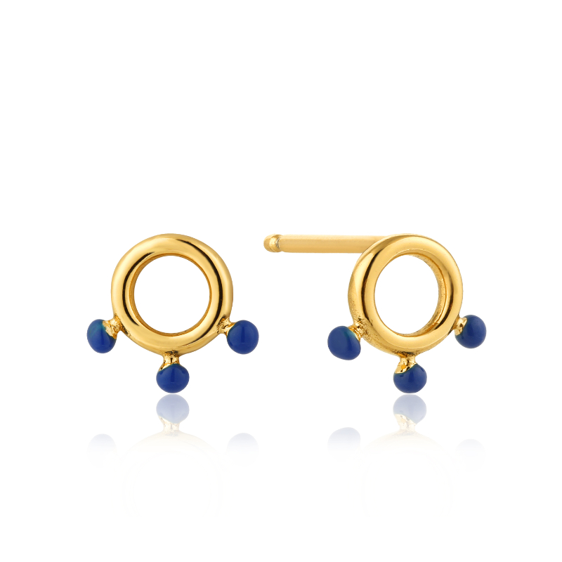 Dotted Circle Stud Earrings