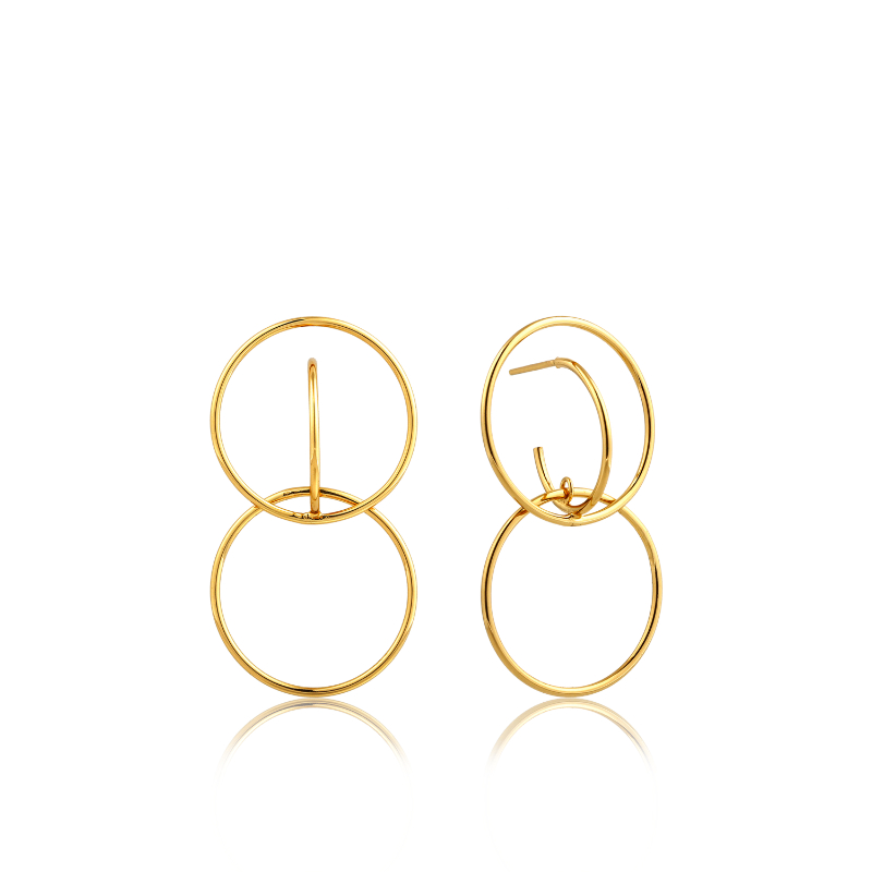 Double Circle Front Earrings