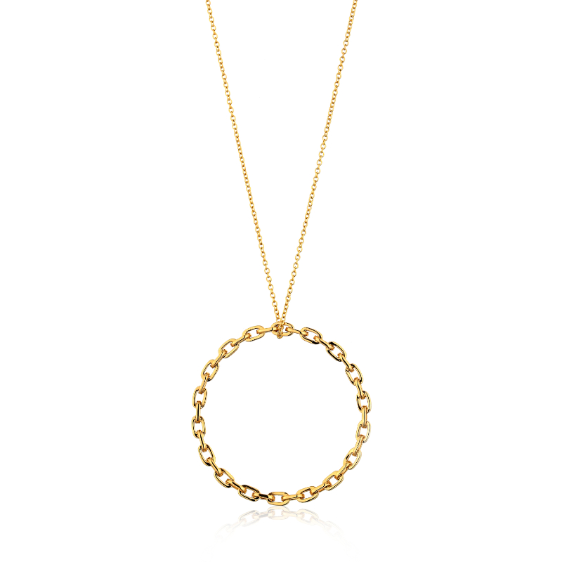 Chain Circle Pendant Necklace