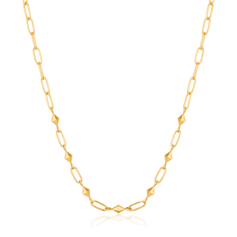 Gold Heavy Spike Necklace