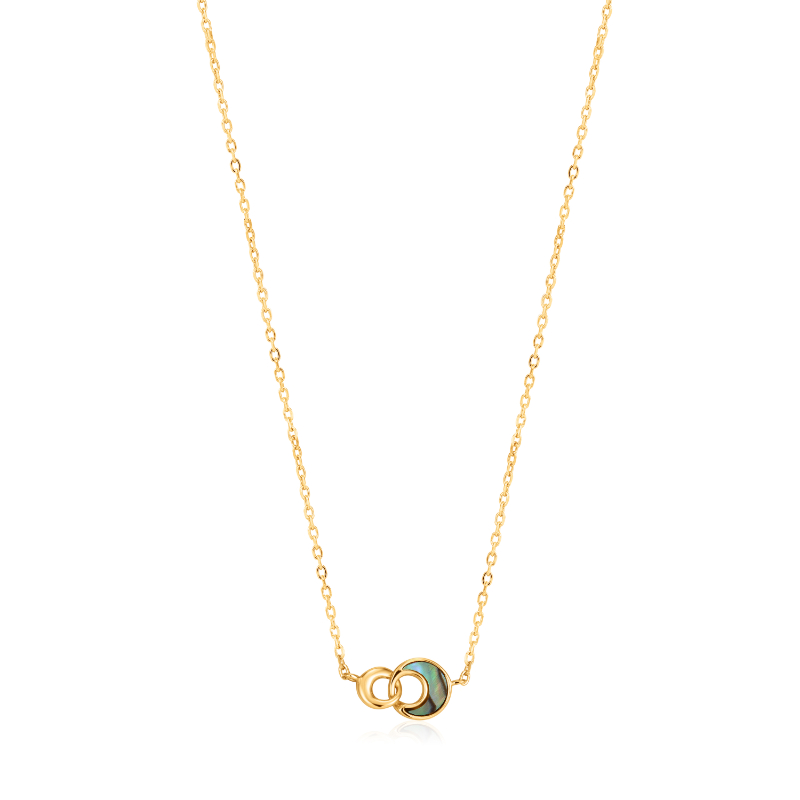 Tidal Abalone Crescent Link Necklace