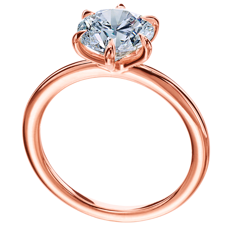 18-Karat Rose Gold Solitaire Engagement Ring