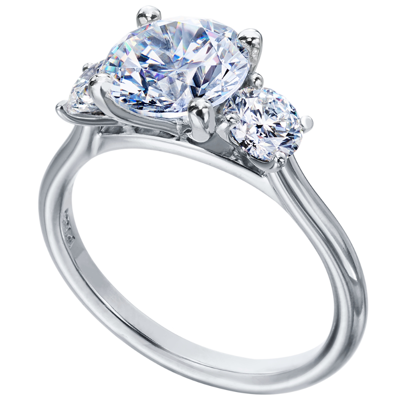 Three-Stone Platinum Engagement Ring