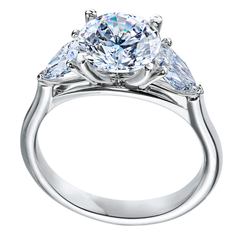 Three-stone Platinum Engagement Ring