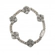 Sterling Silver  Oxidized Cushion Cross Bracelet