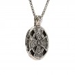 Sterling Silver Oxidized XL Celtic Cross Oval Pendant