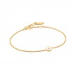 OPTIC WHITE ENAMEL DISC GOLD BRACELET