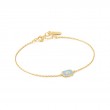 POWDER BLUE ENAMEL EMBLEM GOLD BRACELET