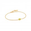 Neon Yellow Enamel Disc Gold Bracelet