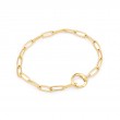 Gold Link Charm Chain Connector Bracelet