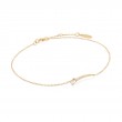 14kt Gold White Sapphire Curve Bar Bracelet