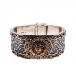 Sterling Silver Oxidized Bronze Cernunnos Hinged Cuff