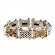 Sterling Silver Oxidized Bronze Viking Rune Bracelet