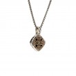 Sterling Silver Oxidized Bronze Small Celtic Cross Cushion Pendant