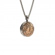 Sterling Silver Oxidized Bronze Four Angels Reversible Coin Pendant