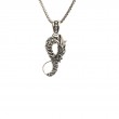 Sterling Silver Bronze Black CZ Dragon Pendant