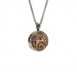 Sterling Silver Oxidized Bronze Reversible Coin Pendant