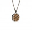 Sterling Silver Oxidized Bronze Reversible Coin Pendant