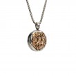 Sterling Silver Oxidized Bronze Reversible Coin Pendant