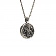 Sterling Silver Oxidized Bronze Solar Horse Reversible Coin Pendant