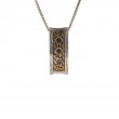 Sterling Silver Oxidized Barked Bronze Celtic Rectangular Pendant