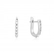 Silver Spike Huggie Hoop Earrings