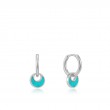 Tidal Turquoise Crescent Huggie Hoops