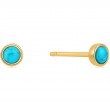 TIDAL TURQUOISE CABOCHON STUD EARRINGS