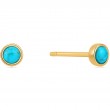 TIDAL TURQUOISE CABOCHON STUD EARRINGS