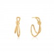 Gold Knot Stud Hoop Earrings