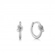 Silver  Knot Huggie Hoop Earrings