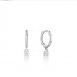Silver Padlock Huggie Hoop Earrings