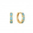 GOLD TURQUOISE HUGGIE HOOP EARRINGS