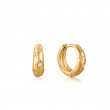 GOLD STARRY KYOTO OPAL HUGGIE HOOP EARRINGS