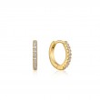 GOLD SPARKLE HUGGIE HOOP EARRINGS