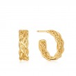 GOLD ROPE CHUNKY HOOP EARRINGS