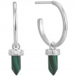 Malachite Point Pendant Small Hoop Earrings