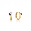 LAPIS EMBLEM HUGGIE HOOP EARRINGS