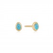 Turquoise Wave Stud Earrings