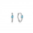 Turquoise Wave Huggie Hoop Earrings
