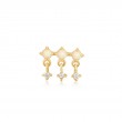 Gold Kyoto Opal Drop Sparkle Barbell Single Earring
